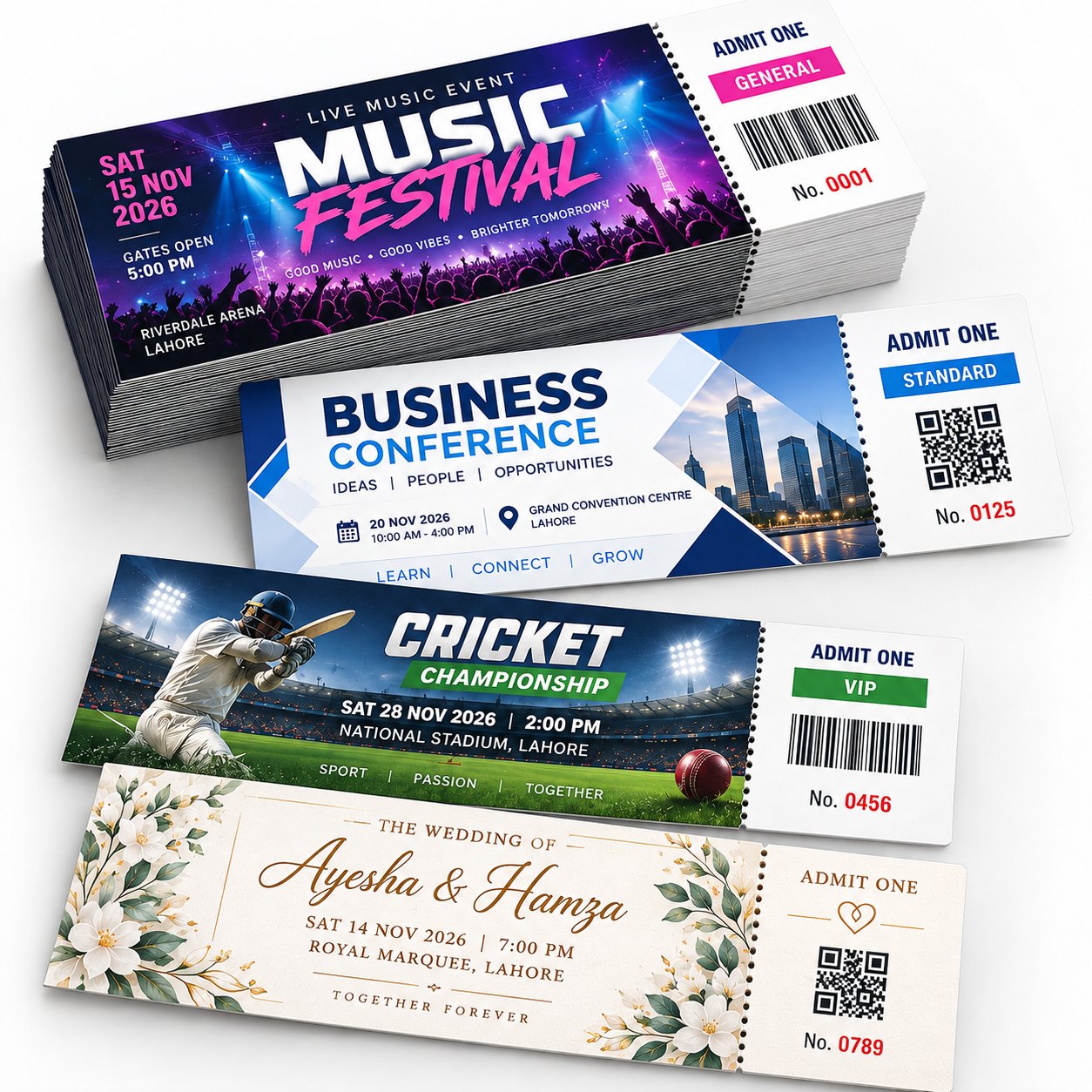 Event Ticket Printing | Custom Numbered Tickets image 1